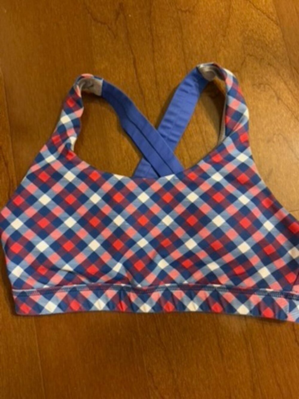 Born Primitive Sports Bra (L) Blue and Red Plaid